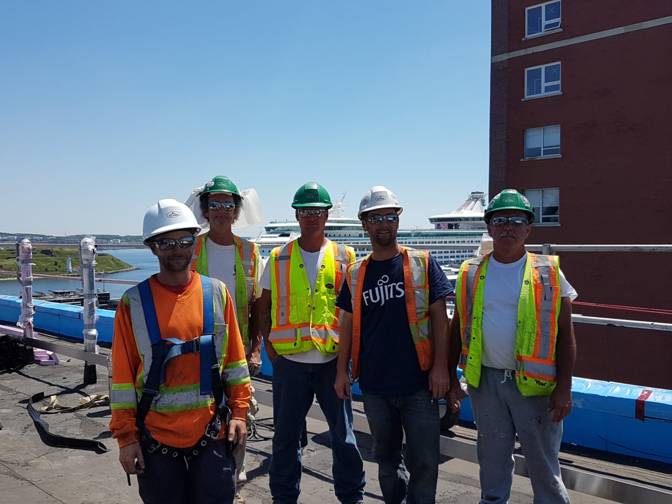 Terminal Road roofing crew