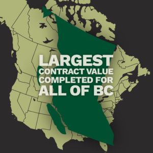 Largest Contract Value Completed for all of BC
